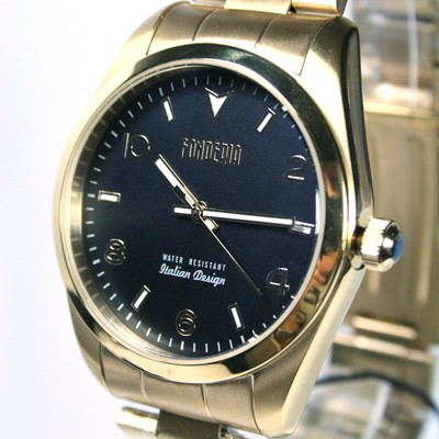 FONDERIA, MEN'S, GREASE SERIES, 7G001UN1, QUARTZ, OYSTER STYLE GOLD IP STRAP, 