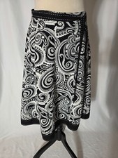 Carole Little black  White paisley women Skirt size 6     S102