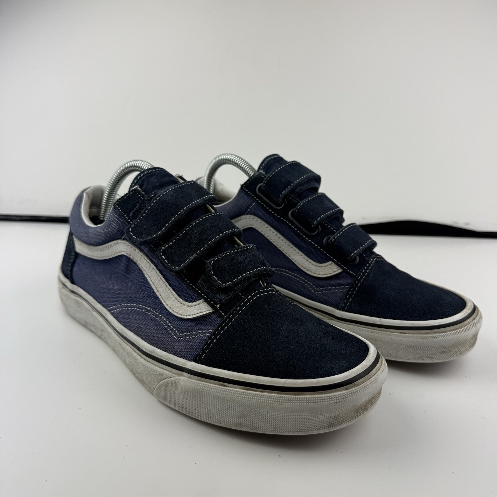 VANS Prison Issue Navy Hook And Loop Old Skool Men's Shoes Size 9