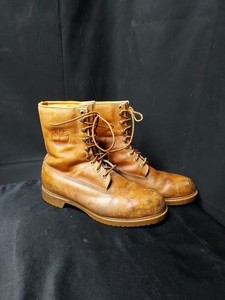 Vintage Timberland Boots Mens 12 Beige Leather Combat Ankle Work Made USA 10066 Timberland Boots Vintage | eBay main image 3