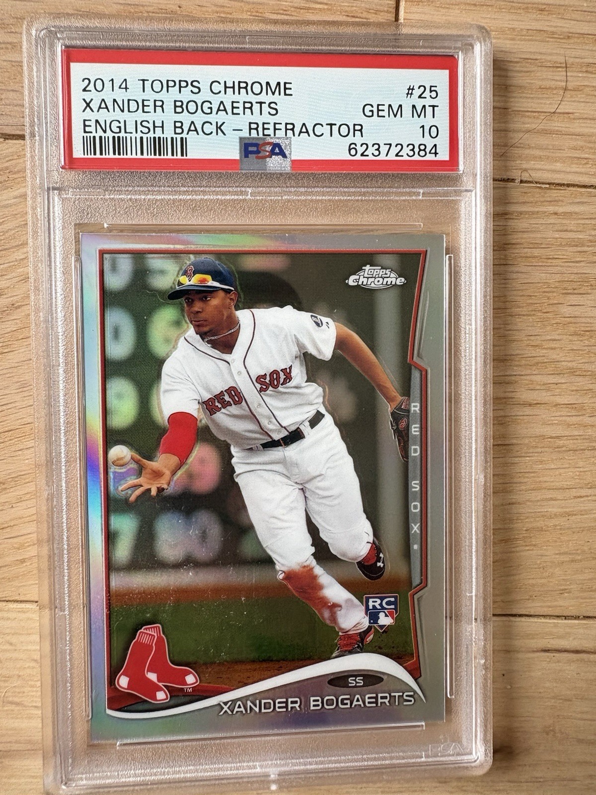 2014 Topps Chrome Xander Bogaerts English Back Refractor #25 Gem MT PSA 10