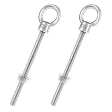 1/2" X 4" Eye Bolt, 304 Stainless Steel Eye Bolts with Nuts Washers, Heavy Duty 