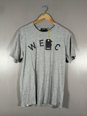 Herren Wesc Coby Spell out grau Kurzarm Tshirt Größe Medium