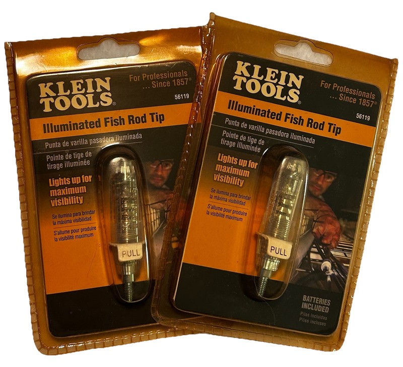 Lot Of 2X - Klein Tools Illuminated Fish Rod Tip