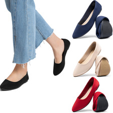 Women Comfortable Slip On Flats Business Work Office Casual Dress Shoes