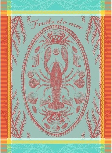 Garnier Thiebaut französischer Jacquard 100 % Baumwolle Küchentuch Meeresfrüchte Sammlung... - Bild 1 von 4
