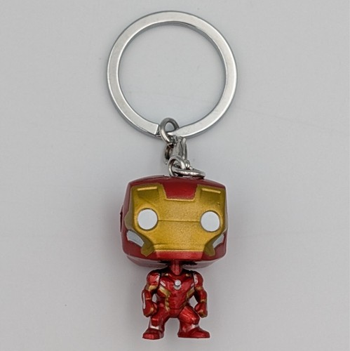 Funko Pop Iron Man Keychain Marvel Civil War Tony Stark Red Gold Pocket Pop Key