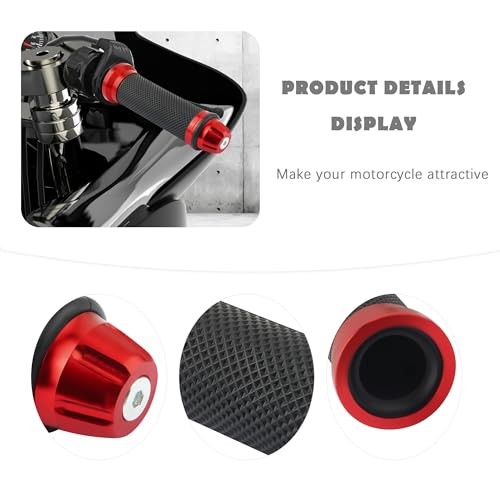 2PCS Motorcycle Handlebar Grips,7/8" & 1" Motorcycle Grips Tuning Red - Picture 3 of 7