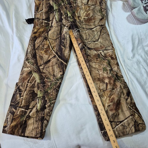 FIELD & STREAM Overalls RealTree Dungarees Bib Canvas Hunting YOUTH LARGE - Picture 2 of 12