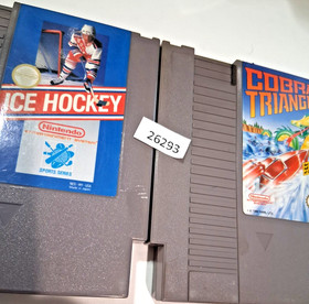 2 retro Nintendo action video games NES   wt11 26293 Cobra Triangle,+ Ice Hockey