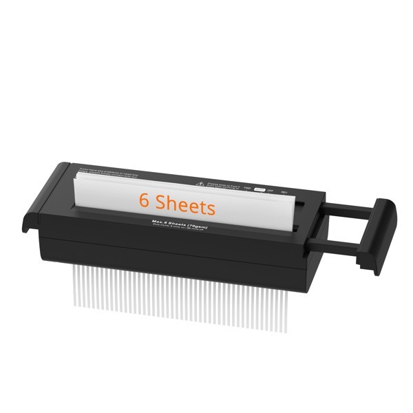 Paper Shredder for Home Use, 6 Sheet Strip Cut Small Paper Shredder without Bask