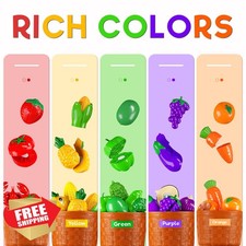 Toddler Play Food Cutting Set with Color Sorting Basket