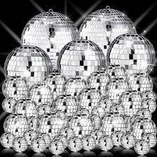 50 Pcs Disco Balls Decoration Mirror Disco Balls Silver Hanging