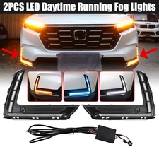 2X LED DRL Daytime Running Light Fog Lamp w/Turn Signal For Honda CR-V 2023-24 .