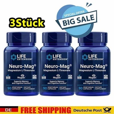3 Pack Life Extension |Neuro-Mag  | Magnesium L-Threonate 90 Kapsel