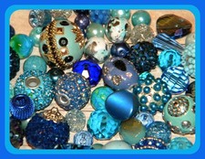 New 20/pc Jesse James MIXED BLUE'S lot loose 10mm-22mm Beads RANDOM Picked lot
