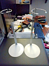 Enesco Beige Large Adjustable Metal Doll Stands w / 5 1/2 " round Base Lot of 2