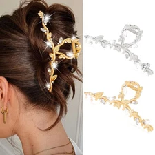 Rhinestone Claw Clips Gold Fancy Hair Clips Large Hair Claws Sparkly Hair Acc