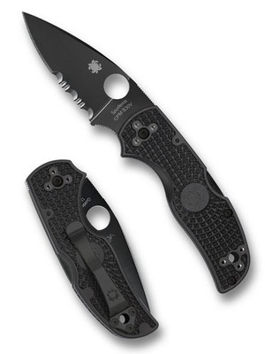 SPYDERCO C41PSBBK5 NATIVE 5 PARTIALLY SERRATED S/E FOLDING KNIFE BLACK   BLACK