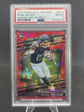 Panini 2024 VIP Gold Rome Odunze Rookie #RC14 Red Sparkle /149 Bears PSA 8