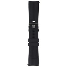 Generic Silicone Watch Band 20MM - Black with Silver Clasp Small Strap 