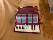 Vintage Scandalli Accordion Red Marble Gloss Made In Italy