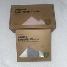 KEABABIES BUNDLE Original Baby Wrap Carrier Dusty Pink/ 3 pack Swaddle Wraps NEW
