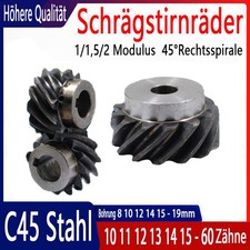 1/1.5/2 Modul Rechts Spirale Schr&auml;gstirnr&auml;der Mit Schritt C45 Stahl Zahnr&auml;der