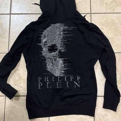 Philipp Plein Crystal Skull Hoodie Zipper Sweatshirt XXL