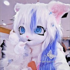 Fursuit Head Furry Mask, Paws, Tail Cute Kawai Cat Fursuit Heads