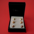 NEW! STERLING SILVER & PINK , PEACH & WHITE PEARL STUD EARRINGS GIFT SET BY EFFY — photo 1