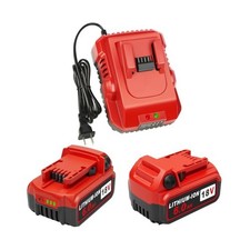 2/pk 18V 6.0Ah Replacement for Milwaukee M-18 Battery and Charger Combo Red