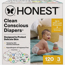 Honest Clean Conscious Disposable Diapers - Size 3 - 120ct - Unisex 16-28 lb