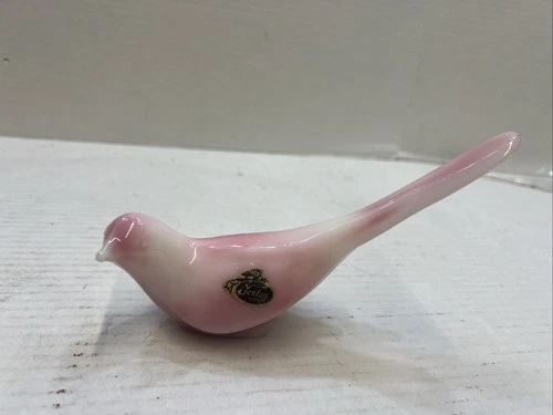 Vintage Fenton Pink Milk Glass Dove Bird