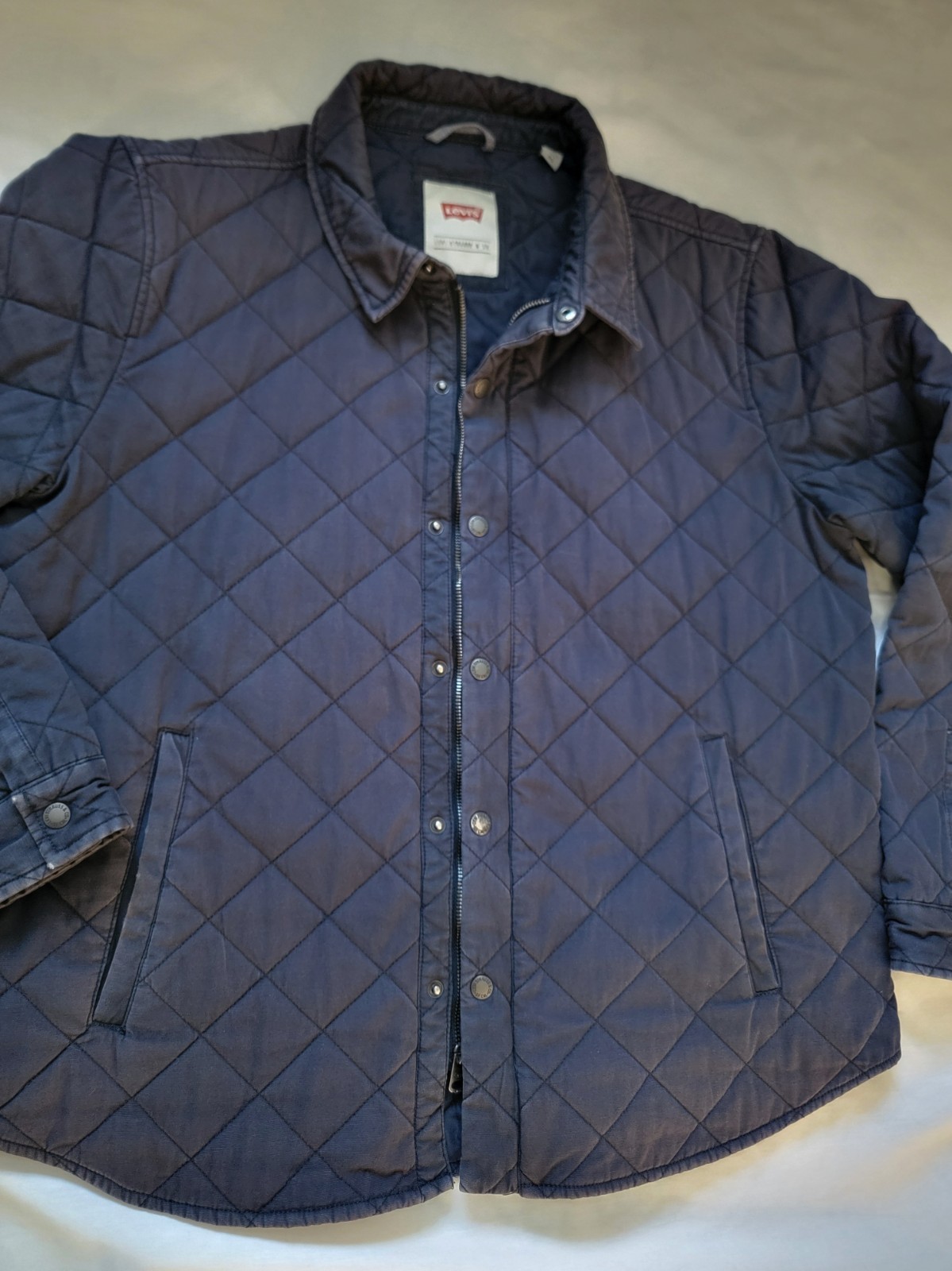 VTG Levi's Jacket Mens XL Blue Diamond Quilted Trucker Work Chore Full Zip thumbnail 11