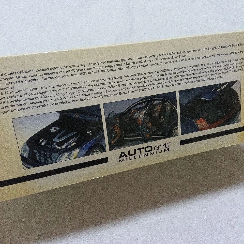 AutoArt 1/18 Maybach 57 SWB Cote dAzur Blue Dark Luxury Display Model - Image 2 of 4