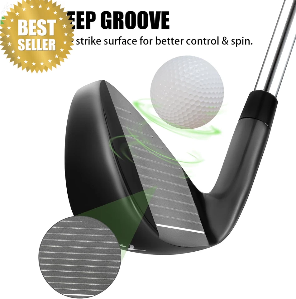 Juego de palos de hierro de golf para hombre 9 piezas para diestros 1-9 PW SW varilla de acero Foto 2 de 4