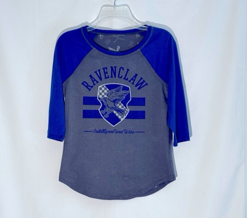 Harry Potter Ravenclaw Youth Raglan Sleeve Shirt Blue Gray Reversible XS Small