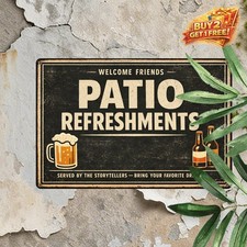 Funny Backyard And Pool Decor Outdoor Bar Signs Beer Metal Sign 8x12