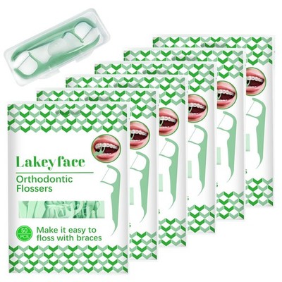Orthodontic Flossers for Braces - 300 Count Dental Picks for Kids and Adults