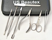 Professional Menicure'Pedicure Cuticle Nail Pushers'Nipper'Scissor'Tweezer Set 7