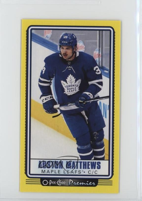 2021-22 O-Pee-Chee Premier Tallboys Yellow Border Auston Matthews #P-2 17p7