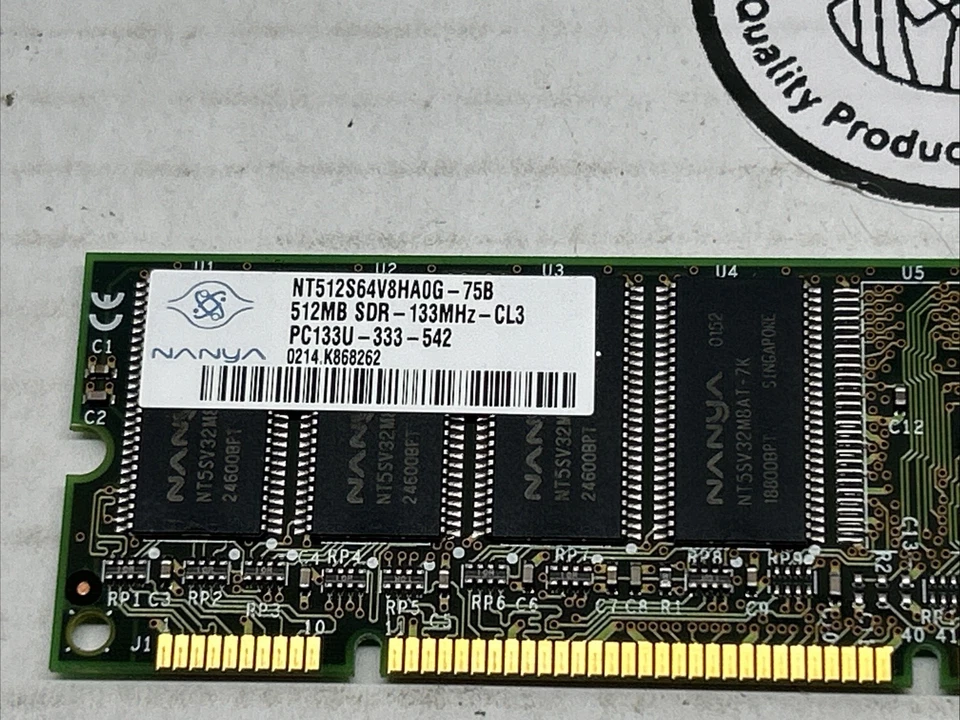 Nanya NT512S64V8HA0G-75B DDR 512MB PC-133 RAM Memory - Image 2 of 4