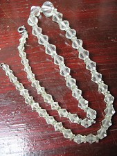 CUT CRYSTAL BEAD NECKLACE 19'' WITH METAL CHAIN VERY ELEGANT !!