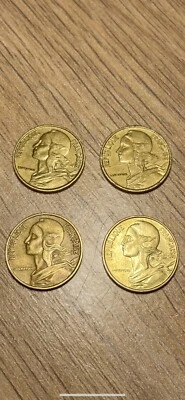 4 Pièces de 5 centimes 1966 Lagriffoul, Dieudonné, Marianne - Photo 1/4