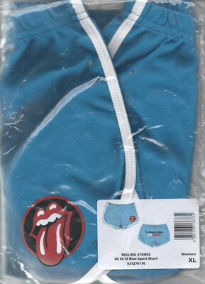 Rolling Stones Fanartikel RS ZC15 Blue Sport blaue Shorts Größe XL Hot Pants