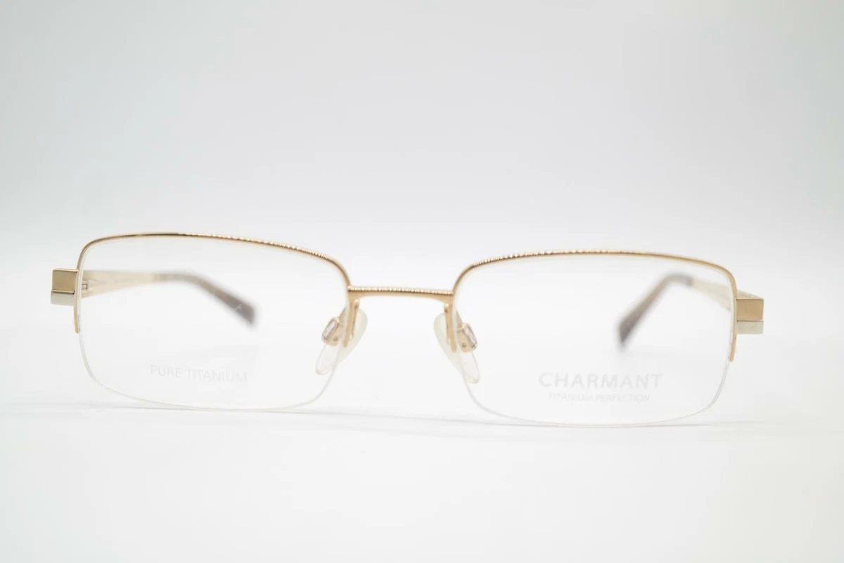 Vintage Charmant CH10727 Titanium Or Argent D mi Monture Lunettes