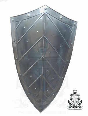 18G Steel 28'' Viking Layered Battle Heater Armor Shield Larp Halloween Item