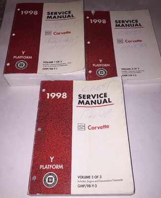 1998 Chevrolet Corvette Shop Manual 3 Volume Set Repair Service
