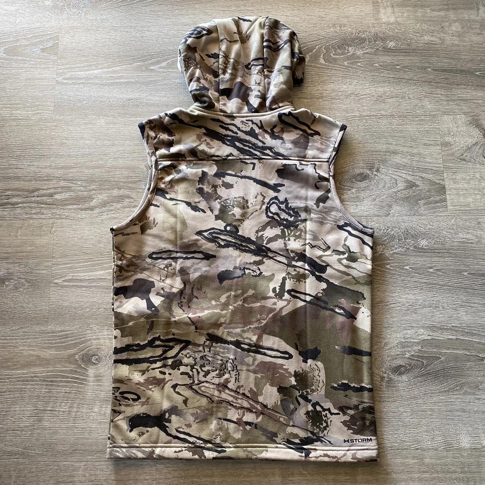 NEW Under Armour Rut Fleece Vest Hoodie HUNTING Camo 1356288-999 Men's Size S - Image 4 of 4